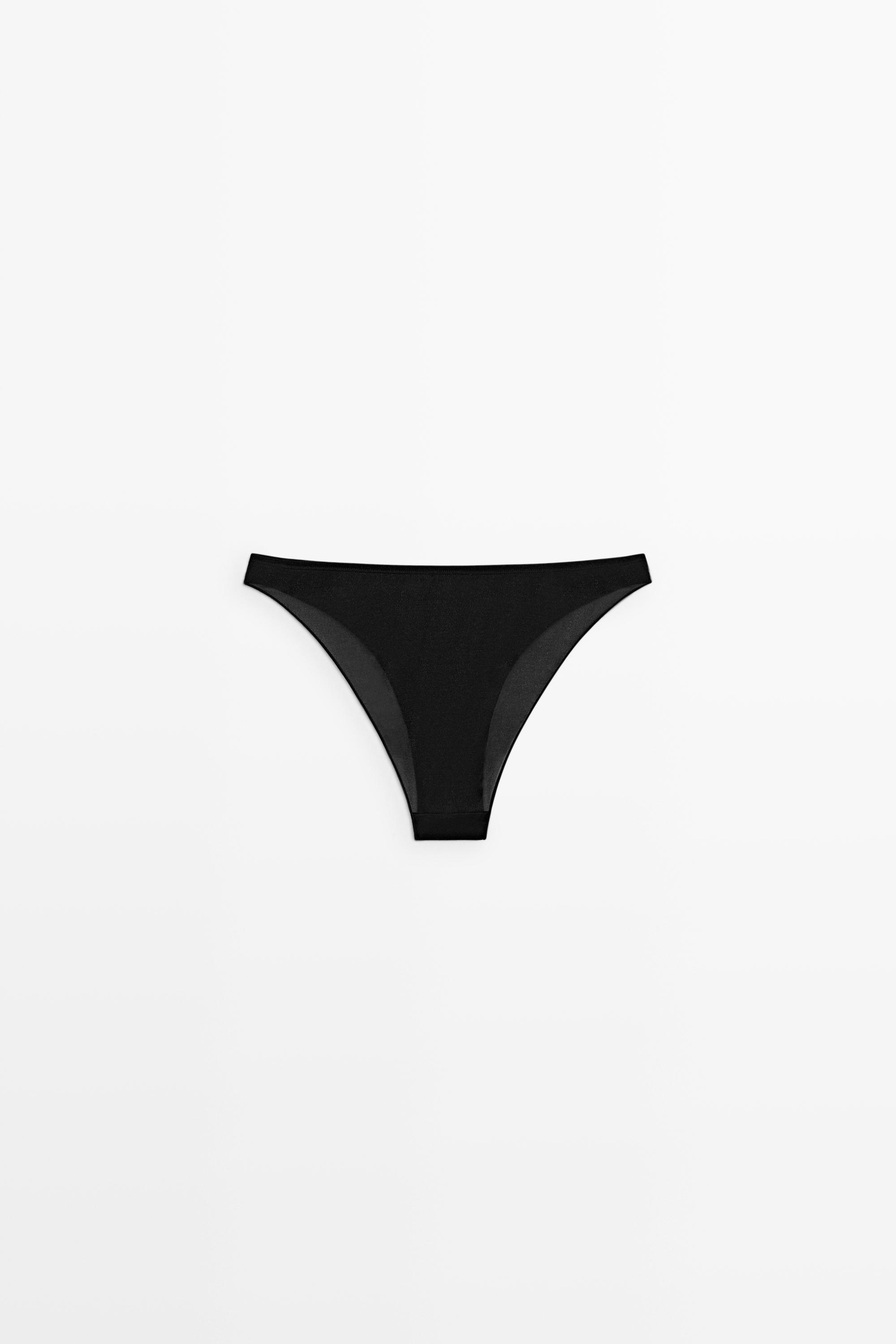 Semi-sheer briefs with metallic detail